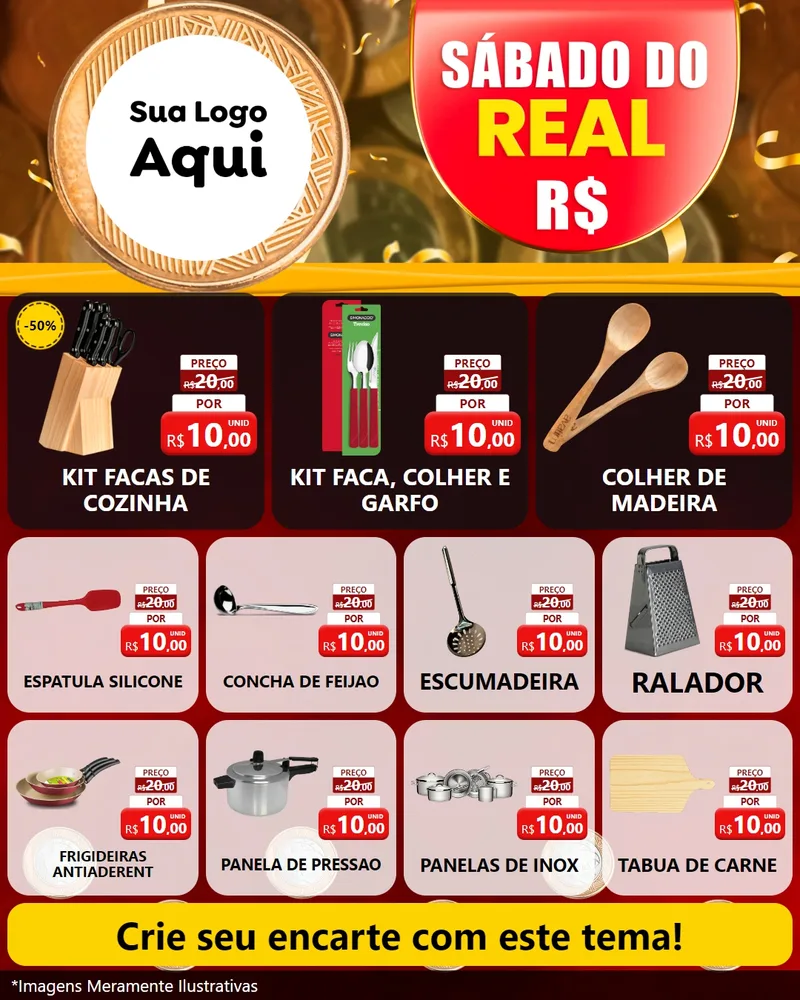 Modelo de Rede Social para Feed Instagram com o tema Sábado do Real para Utilidades Domésticas