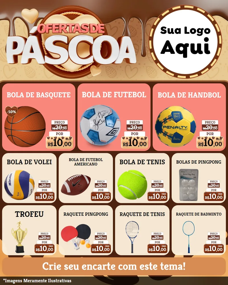 Modelo de Rede Social para Feed Instagram com o tema Ofertas de Páscoa para Artigos Esportivos
