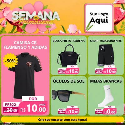 Modelo de Rede Social para Feed Facebook com o tema Semana da Primavera para Roupas e acessórios