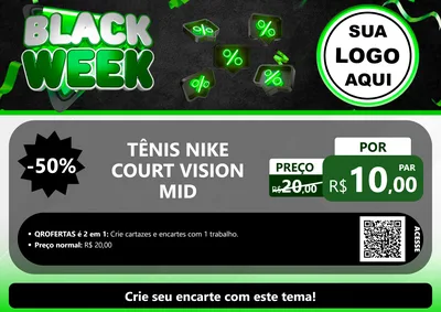 Modelo de Cartaz para Cartaz A4 Horizontal com o tema Black Week para Calçados