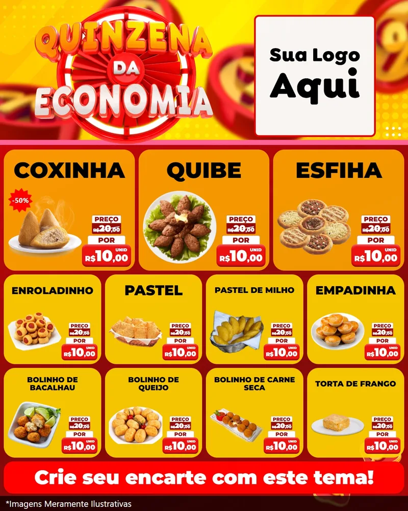 Modelo de Rede Social para Feed Instagram com o tema Quinzena Da Economia para Salgadaria