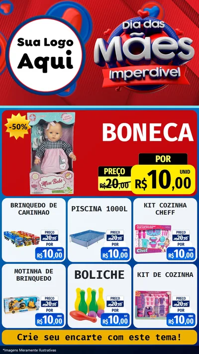 Modelo de Rede Social para Stories com o tema Dia Das Mães Imperdível para Brinquedos