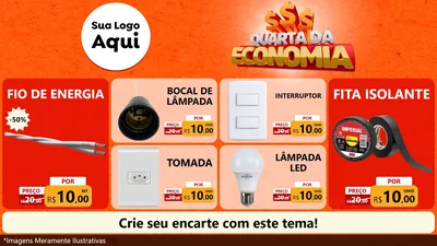 Modelo de TV para TV Horizontal com o tema Quarta da Economia para Materiais Elétricos