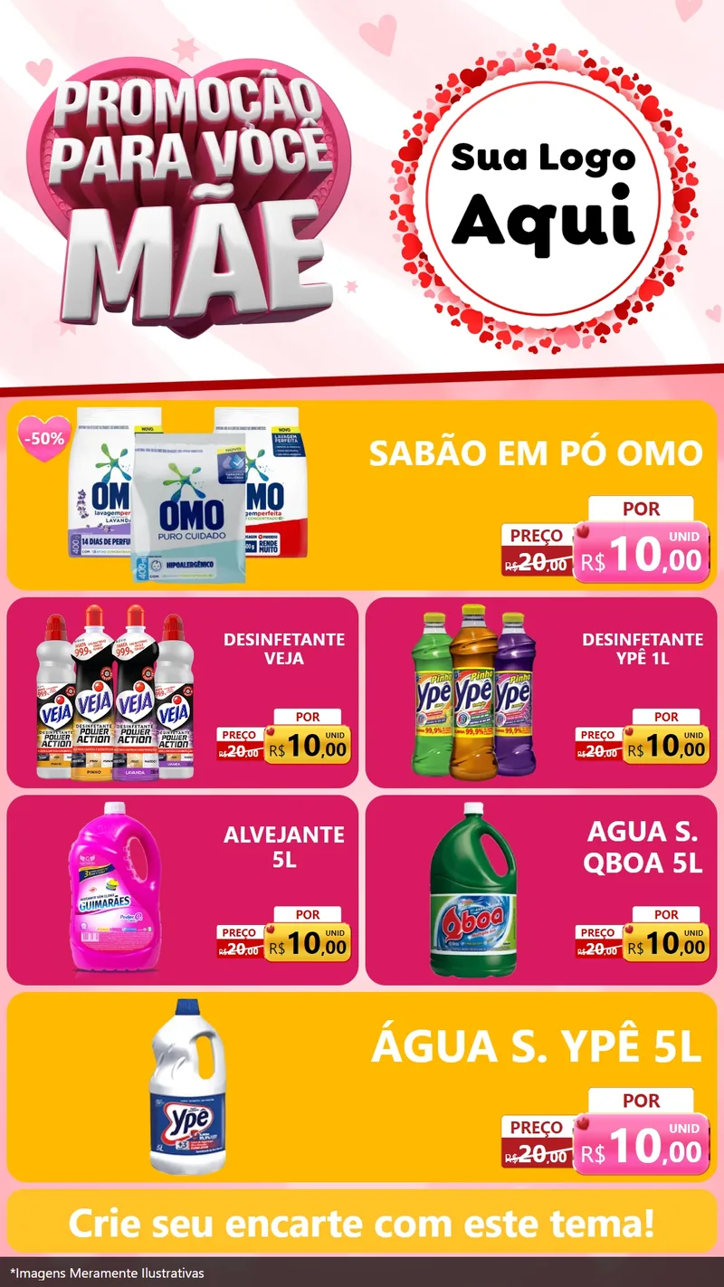 Modelo de TV para TV Vertical com o tema Promoção Para Você Mãe para Produtos de Limpeza