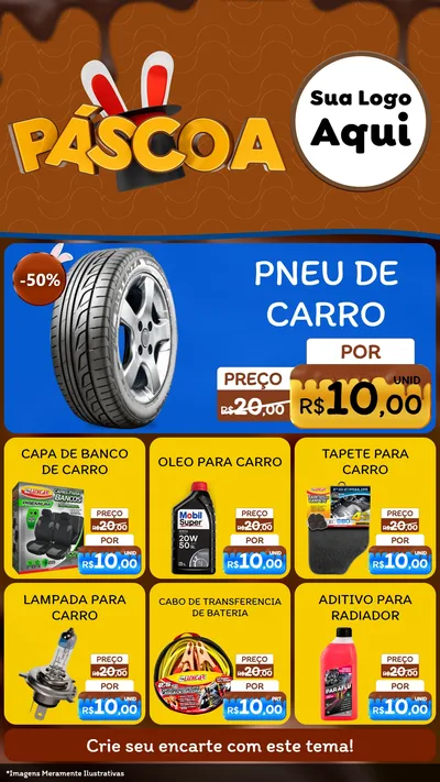 Modelo de Rede Social para Stories com o tema Páscoa para Auto peças
