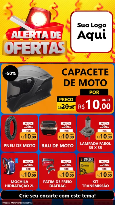 Modelo de Rede Social para Stories com o tema Alerta de Ofertas para Moto peças