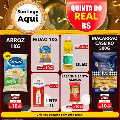 Modelo de Rede Social para Feed Facebook com o tema Quinta do Real para Supermercado