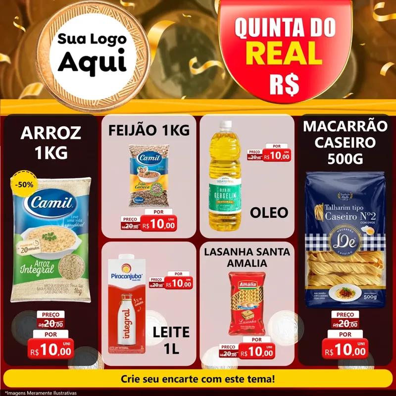 Modelo de Rede Social para Feed Facebook com o tema Quinta do Real para Supermercado