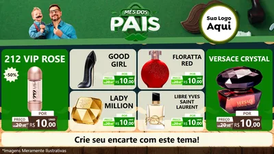 Modelo de TV para TV Horizontal com o tema Mês dos Pais para Perfumes