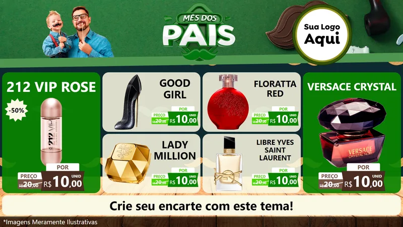 Modelo de TV para TV Horizontal com o tema Mês dos Pais para Perfumes
