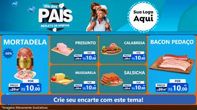 Modelo de TV para TV Horizontal com o tema Dia Dos Pais Repleto de Ofertas para Frios e Laticínios