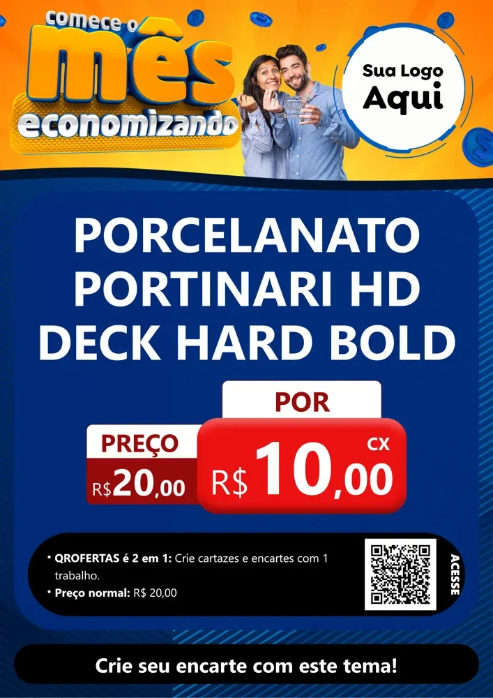 Modelo de Cartaz para Cartaz A4 Vertical com o tema Comece O Mês Economizando para Pisos e revestimentos