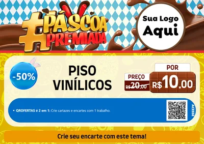 Modelo de Cartaz para Cartaz A4 Horizontal com o tema Páscoa Premiada para Material para Construção