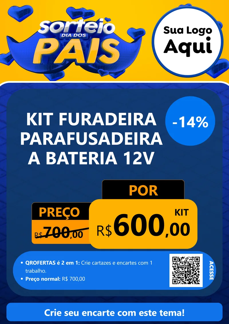 Modelo de Cartaz para Cartaz A4 Vertical com o tema Sorteio Dia dos Pais para Maquinas e Ferramentas