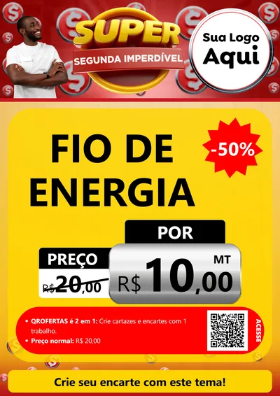 Modelo de Cartaz para Cartaz A4 Vertical com o tema Super Segunda Imperdível para Materiais Elétricos