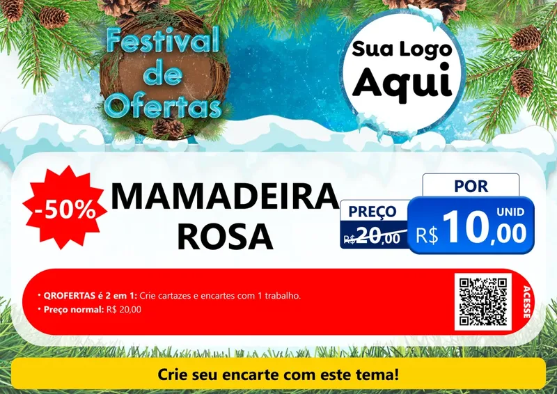 Modelo de Cartaz para Cartaz A4 Horizontal com o tema Festival de Ofertas - Inverno para Bebês