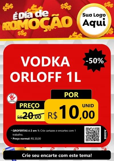 Modelo de Cartaz para Cartaz A4 Vertical com o tema É Dia De Promoção para Distribuidora de bebidas