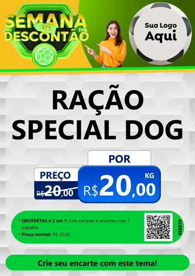 Modelo de Cartaz para Cartaz A4 Vertical com o tema Semana de Descontão - Copa para Pet Shop