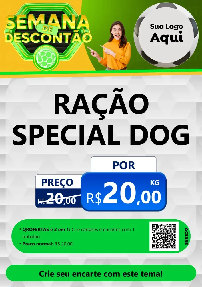 Modelo de Cartaz para Cartaz A4 Vertical com o tema Semana de Descontão - Copa para Pet Shop