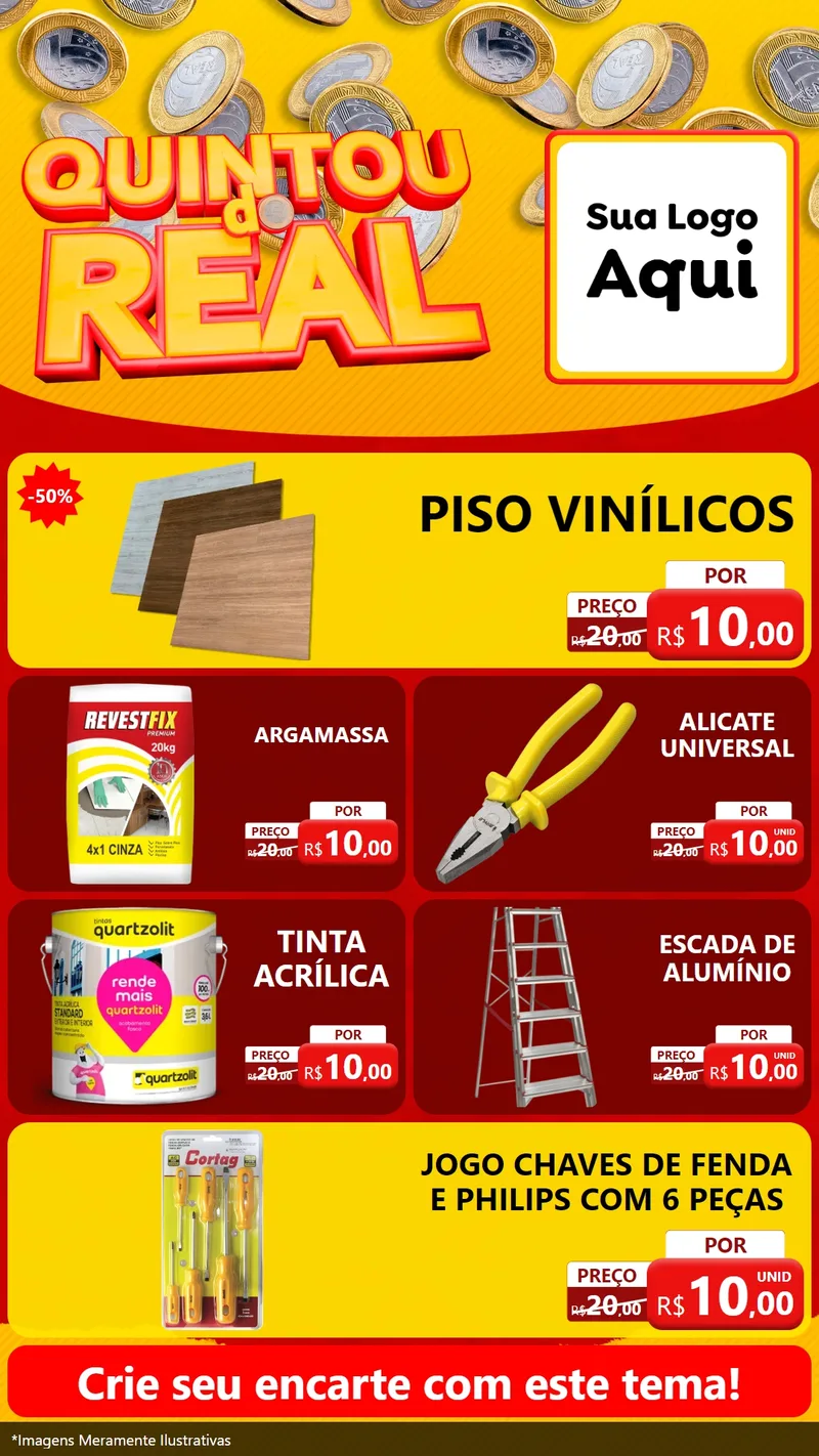 Modelo de TV para TV Vertical com o tema Quintou do Real para Material para Construção