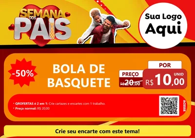 Modelo de Cartaz para Cartaz A4 Horizontal com o tema Semana Dos Pais para Artigos Esportivos