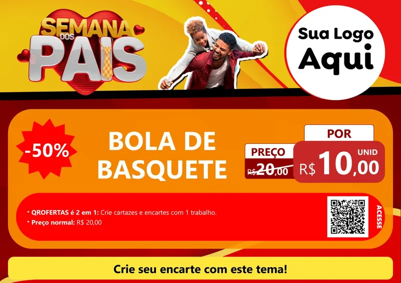Modelo de Cartaz para Cartaz A4 Horizontal com o tema Semana Dos Pais para Artigos Esportivos