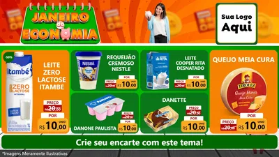 Modelo de TV para TV Horizontal com o tema Janeiro da Economia para Frios e Laticínios