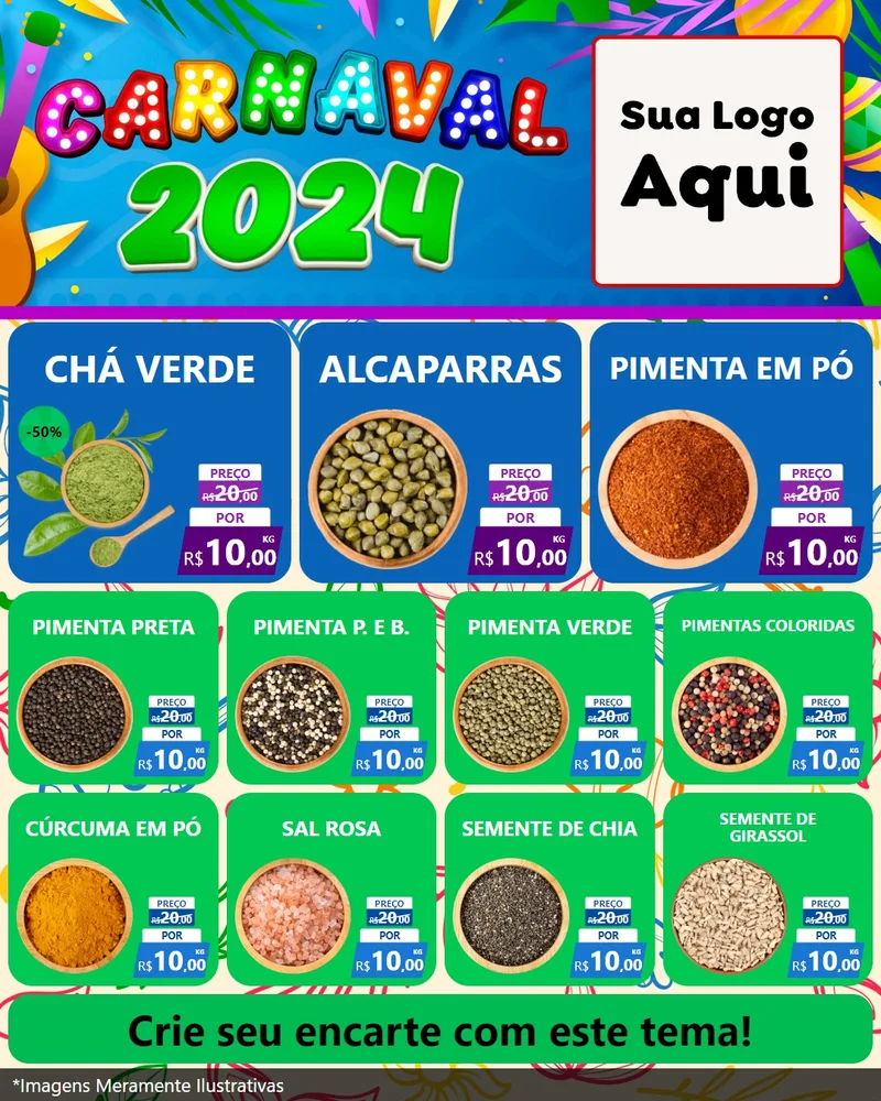 Modelo de Rede Social para Feed Instagram com o tema Carnaval 2027 para Produtos Naturais