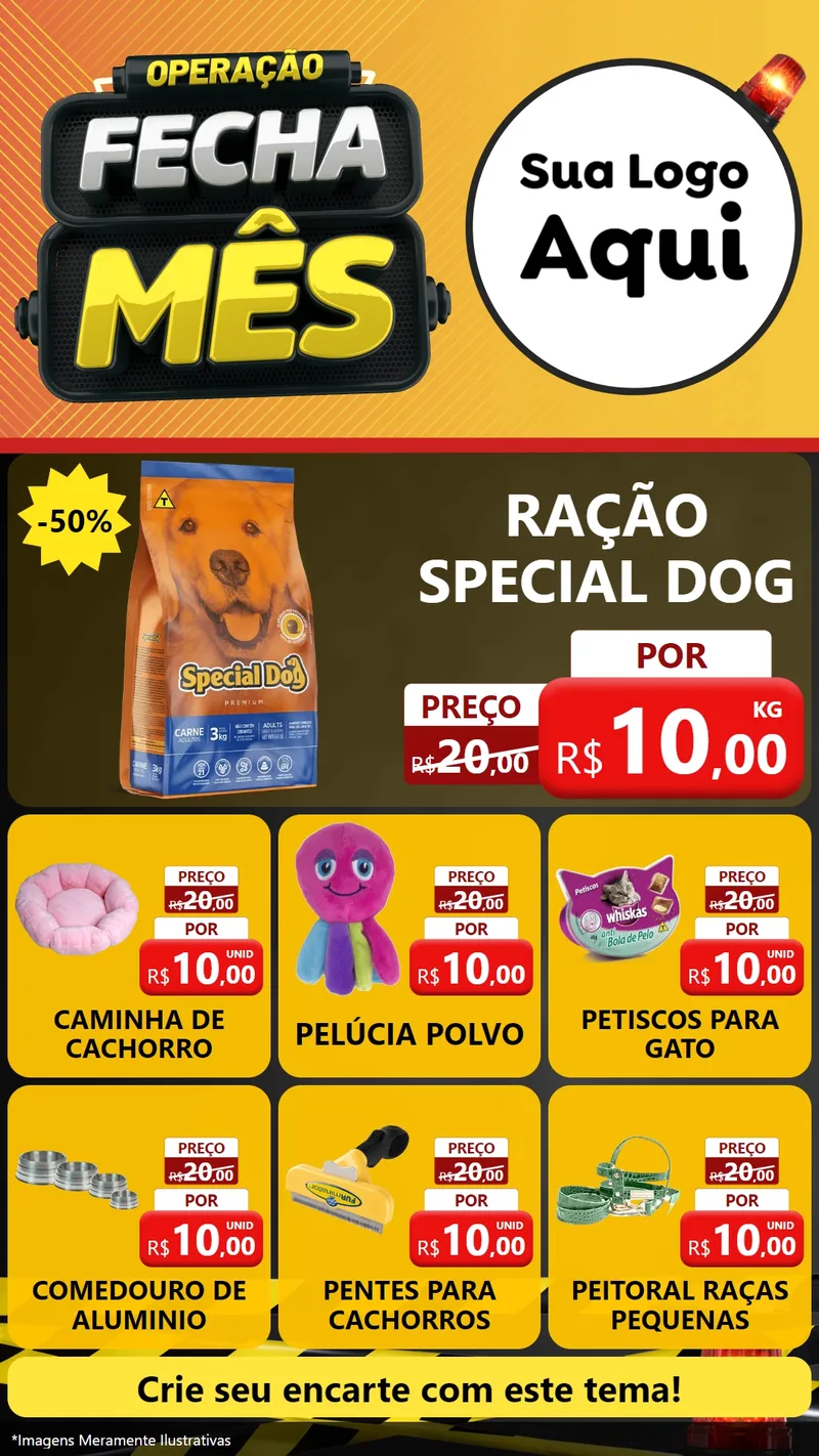 Modelo de Rede Social para Stories com o tema Operação Fecha Mês para Pet Shop