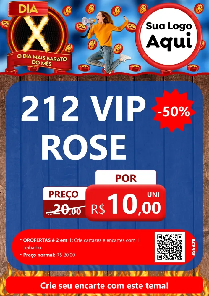 Modelo de Cartaz para Cartaz A4 Vertical com o tema Dia X - O Dia Mais Barato Do Mês para Perfumes