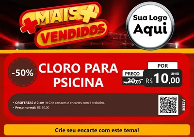 Modelo de Cartaz para Cartaz A4 Horizontal com o tema Mais Vendidos para Produtos para Piscina