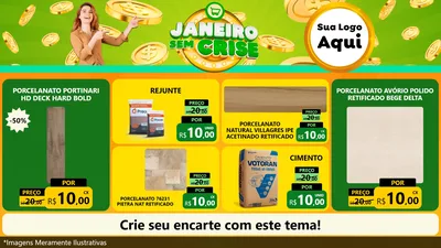 Modelo de TV para TV Horizontal com o tema Janeiro Sem Crise para Pisos e revestimentos