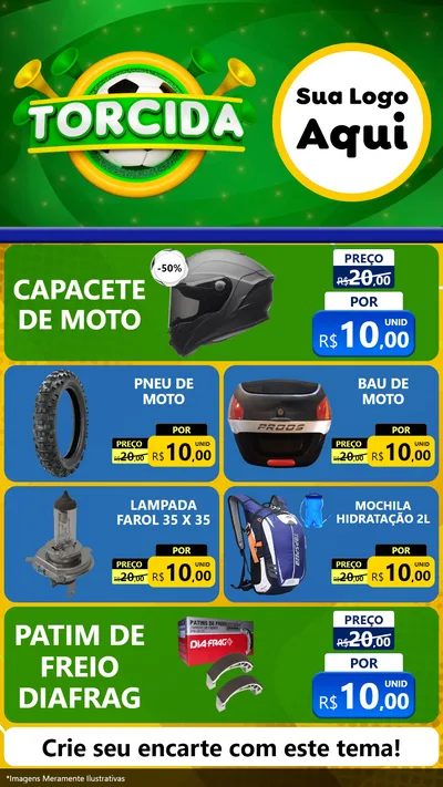 Modelo de TV para TV Vertical com o tema Torcida para Moto peças