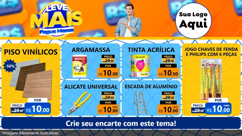 Modelo de TV para TV Horizontal com o tema Leve Mais, Pague Menos para Material para Construção