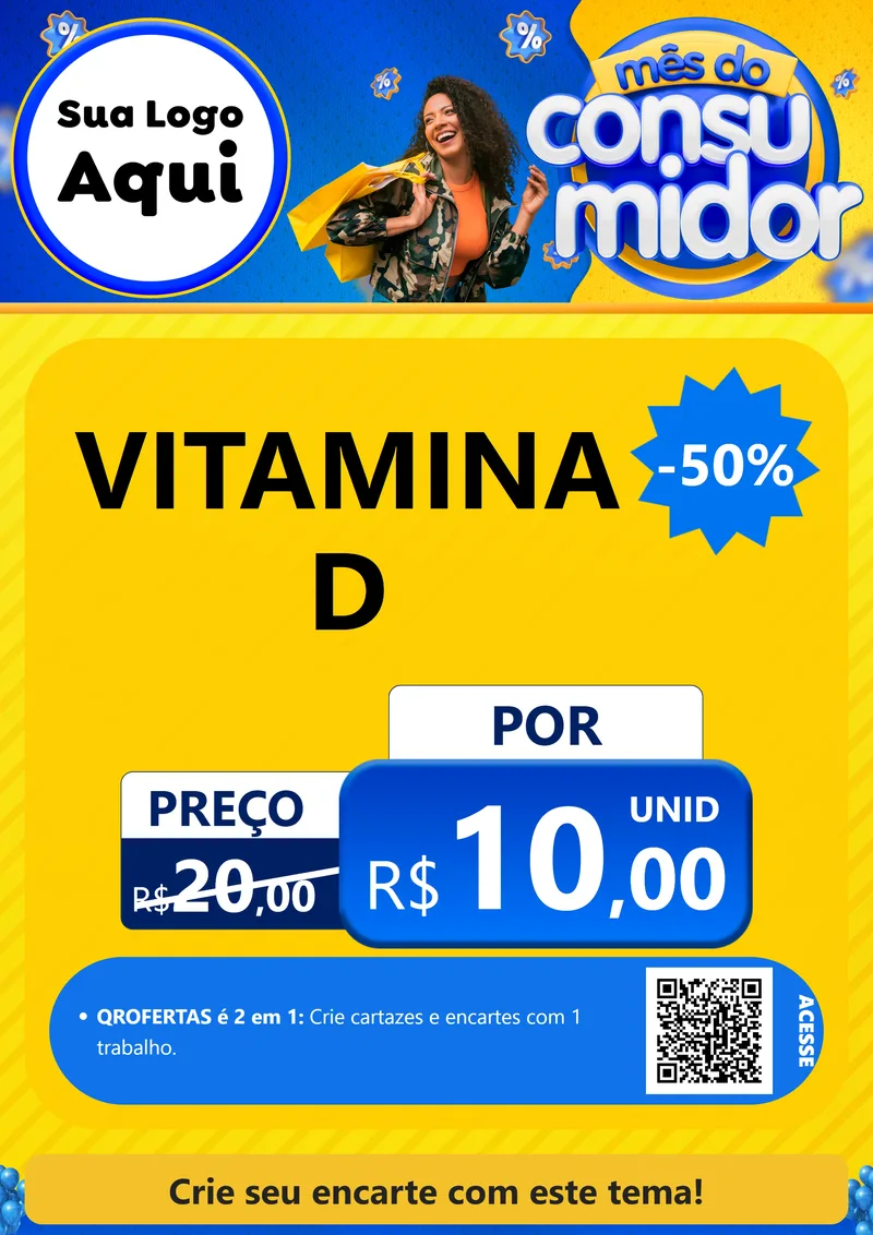 Modelo de Cartaz para Cartaz A4 Vertical com o tema Mês do Consumidor para Farmácia