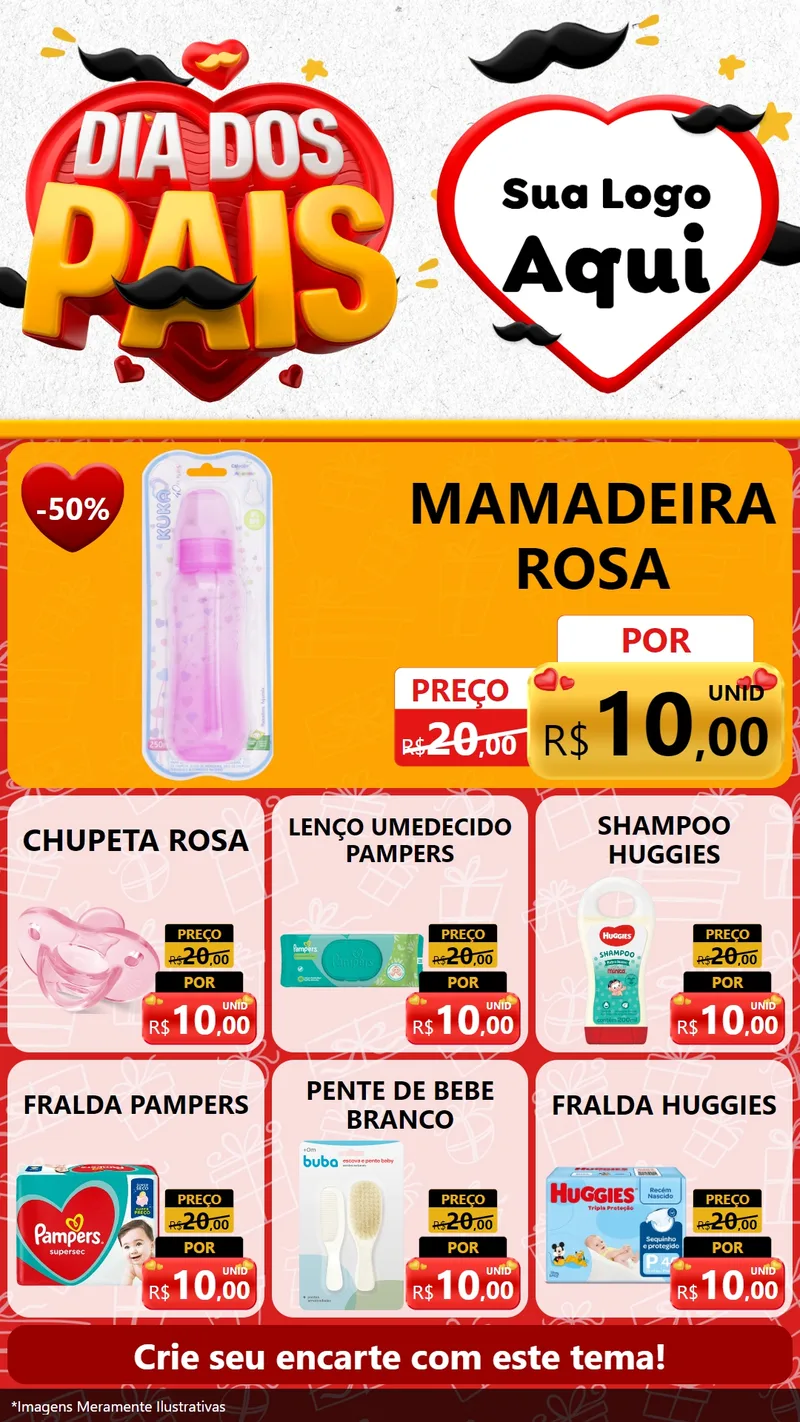 Modelo de Rede Social para Stories com o tema Dia dos Pais para Bebês