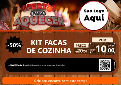 Modelo de Cartaz para Cartaz A4 Horizontal com o tema Ofertas Para Aquecer para Utilidades Domésticas