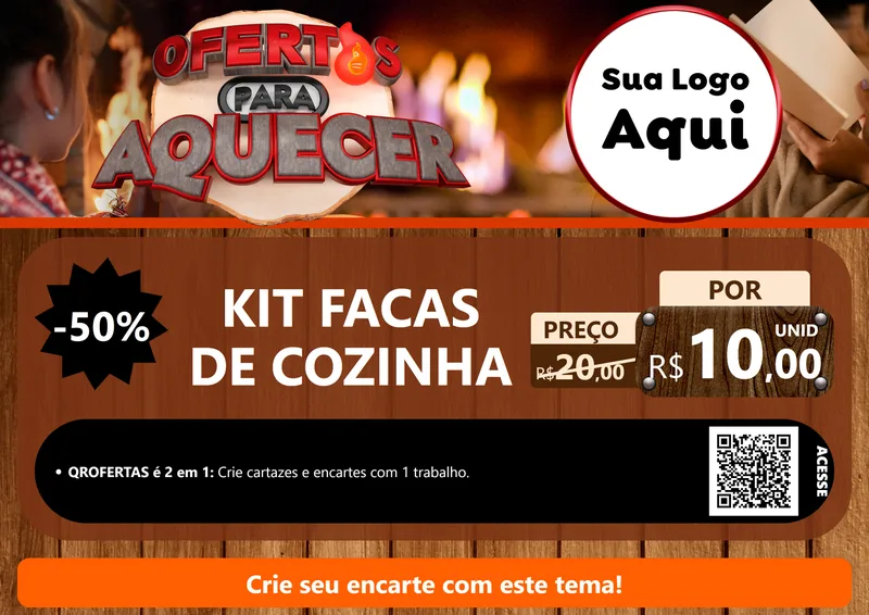 Modelo de Cartaz para Cartaz A4 Horizontal com o tema Ofertas Para Aquecer para Utilidades Domésticas
