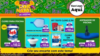 Modelo de TV para TV Horizontal com o tema Carnaval de Ofertas para Produtos para Piscina
