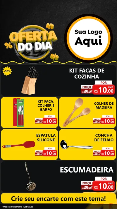 Modelo de TV para TV Vertical com o tema Oferta Do Dia para Utilidades Domésticas