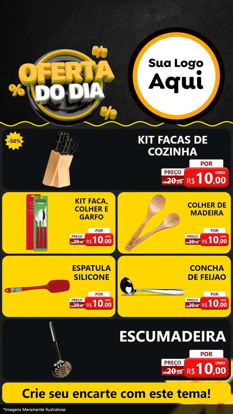 Modelo de TV para TV Vertical com o tema Oferta Do Dia para Utilidades Domésticas