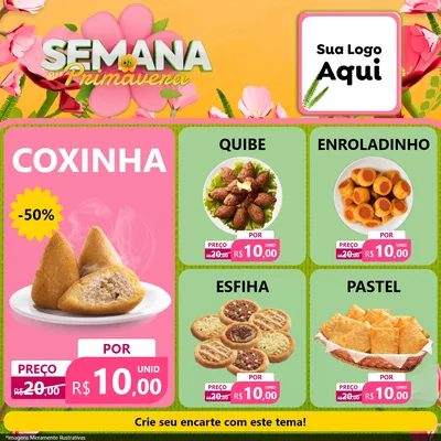 Modelo de Rede Social para Feed Facebook com o tema Semana da Primavera para Salgadaria