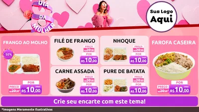 Modelo de TV para TV Horizontal com o tema Dia da Mulher para Restaurante