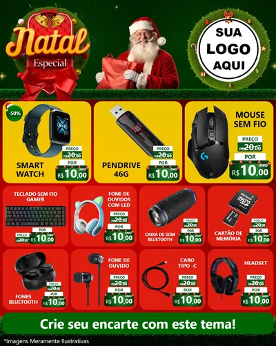 Modelo de Rede Social para Feed Instagram com o tema Natal Especial para Informática
