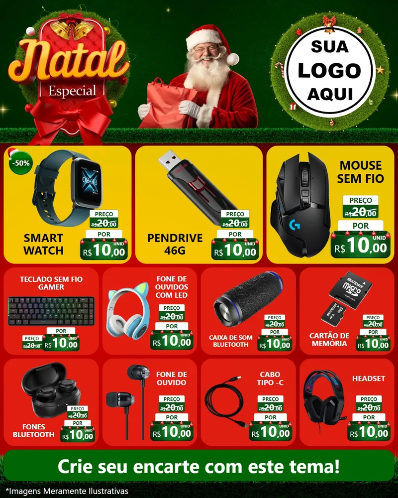 Modelo de Rede Social para Feed Instagram com o tema Natal Especial para Informática