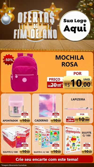 Modelo de Rede Social para Stories com o tema Ofertas de Fim de Ano para Papelaria