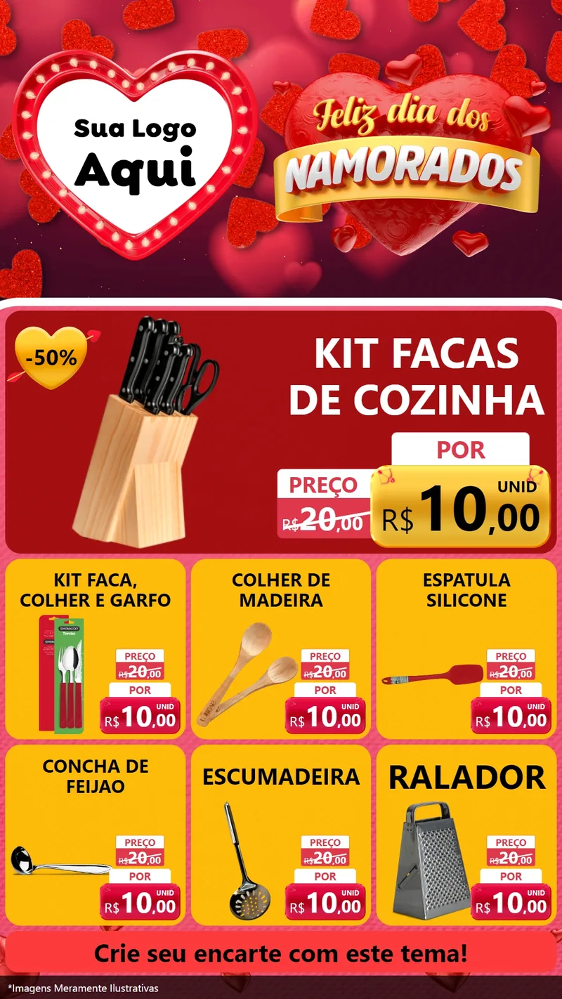 Modelo de Rede Social para Stories com o tema Feliz Dia Dos Namorados para Utilidades Domésticas