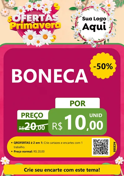 Modelo de Cartaz para Cartaz A4 Vertical com o tema Ofertas de Primavera para Brinquedos