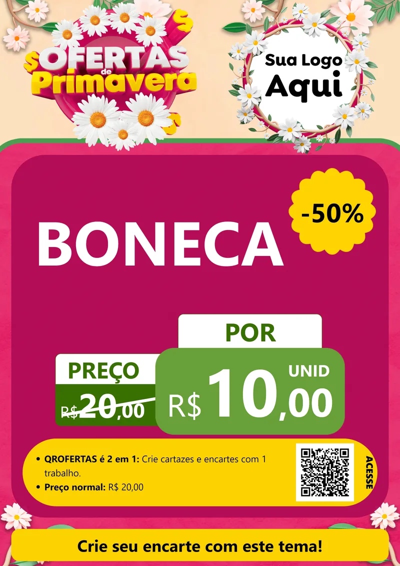 Modelo de Cartaz para Cartaz A4 Vertical com o tema Ofertas de Primavera para Brinquedos