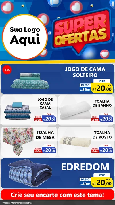 Modelo de TV para TV Vertical com o tema Super Ofertas para Cama, Mesa e Banho